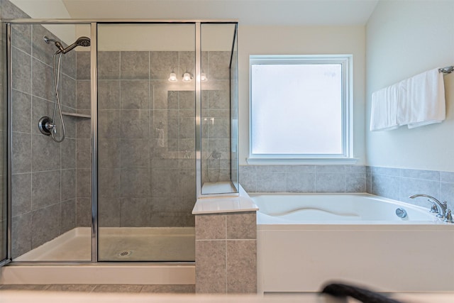 2923 Ash Ave, Melissa, TX 75454 - bathroom with healthy amount of natural light, a shower stall, and a garden tub