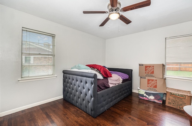 2517 Blanton St, Dallas, TX 75227 - bedroom with multiple windows, wood finished floors, and baseboards