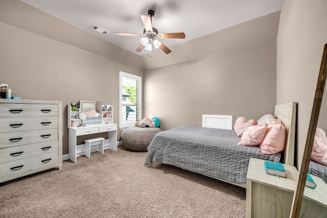 7363 Calla Lilly Ln, Frisco, TX 75034 - bedroom featuring light carpet, ceiling fan, and vaulted ceiling