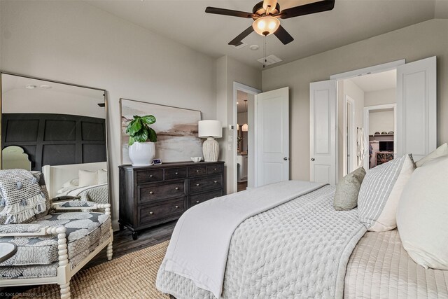 752 Fletcher Dr, Fate, TX 75087 - bedroom featuring ceiling fan and wood finished floors