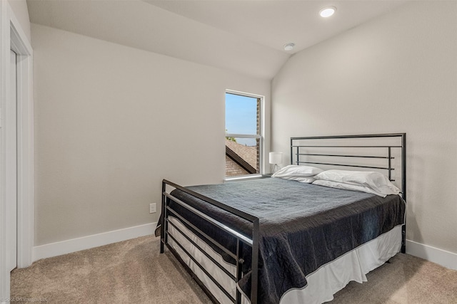 752 Fletcher Dr, Fate, TX 75087 - carpeted bedroom featuring baseboards, vaulted ceiling, and recessed lighting