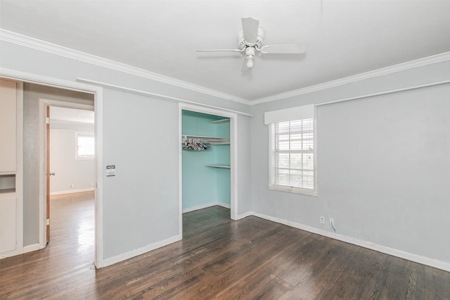 133 SE Newton Dr, Burleson, TX 76028 - unfurnished bedroom featuring multiple windows, wood finished floors, ornamental molding, and baseboards