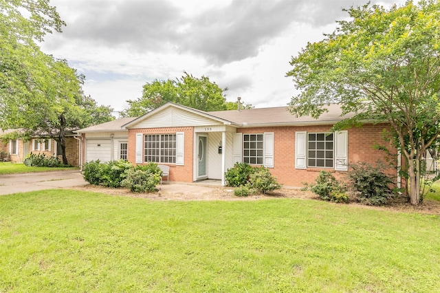 133 SE Newton Dr, Burleson, TX 76028 - ranch-style house with brick siding, a front lawn, and a garage