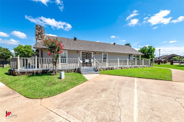 3635 Greenacres Place Dr Unit 350, Bossier City, LA 71111 - ranch-style house with a porch, a chimney, and roof with shingles