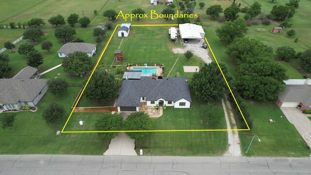 13417 Hickory Creek Dr, Haslet, TX 76052 - aerial view of property's location with property parcel outlined
