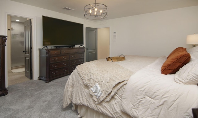 13417 Hickory Creek Dr, Haslet, TX 76052 - bedroom with a chandelier and carpet