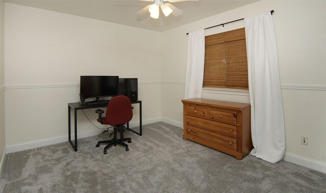 13417 Hickory Creek Dr, Haslet, TX 76052 - office space featuring ceiling fan, carpet, and baseboards