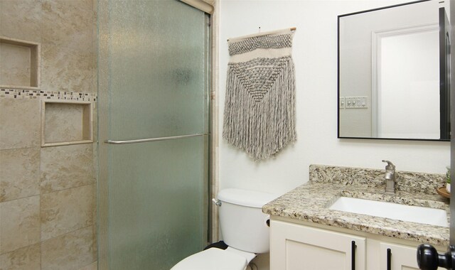 13417 Hickory Creek Dr, Haslet, TX 76052 - full bathroom with vanity, a stall shower, and toilet