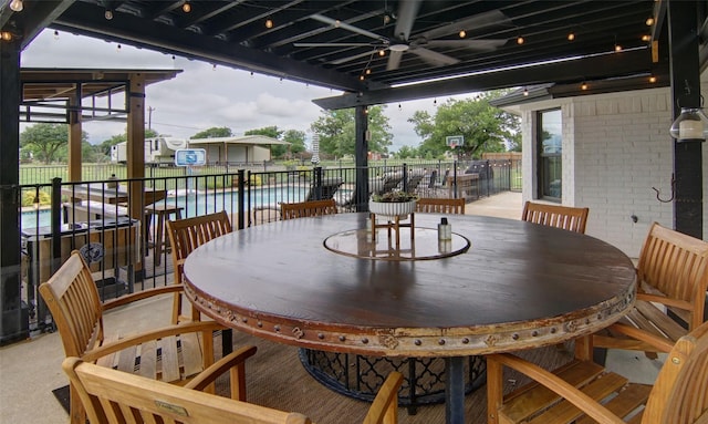 13417 Hickory Creek Dr, Haslet, TX 76052 - view of patio featuring outdoor dining area and a ceiling fan