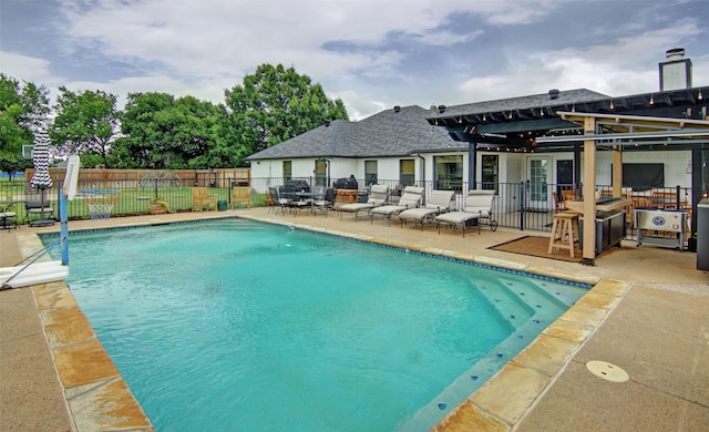 13417 Hickory Creek Dr, Haslet, TX 76052 - view of swimming pool featuring a patio and a pergola