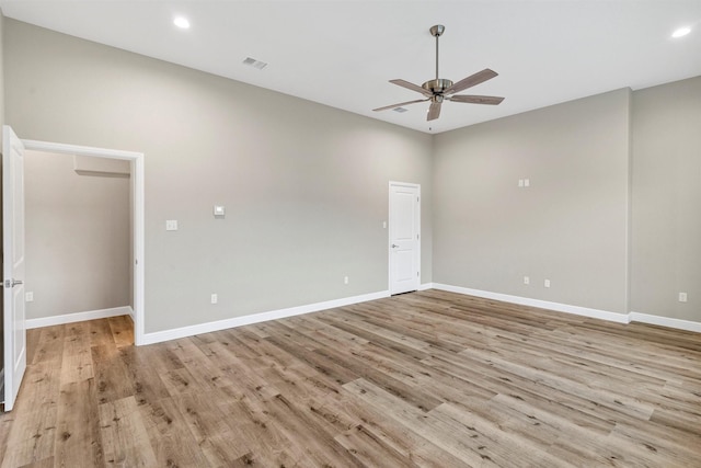 5128 Country Club Dr, Granbury, TX 76049 - unfurnished room with a ceiling fan, light wood-type flooring, baseboards, and recessed lighting