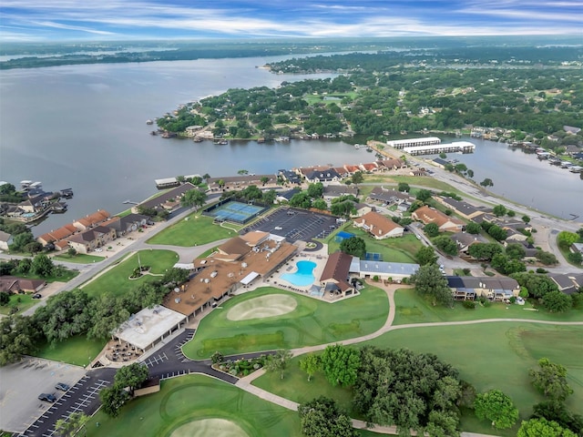 5128 Country Club Dr, Granbury, TX 76049 - aerial view of property and surrounding area with a nearby body of water and a golf club