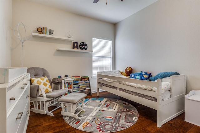 9808 Capilano Dr, Plano, TX 75025 - bedroom with wood finished floors and ceiling fan