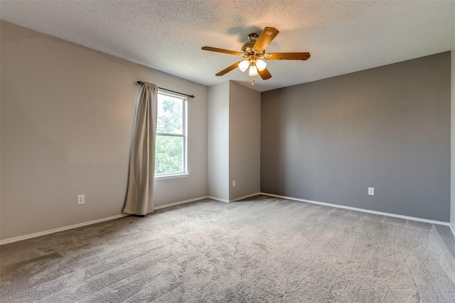 1017 Lake Trail Dr, Little Elm, TX 75068 - empty room with carpet floors, ceiling fan, a textured ceiling, and baseboards