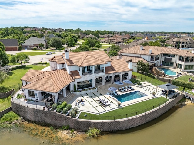 12633 Lakeview Ct, Fort Worth, TX 76179 - aerial view of residential area featuring a pool and a large body of water