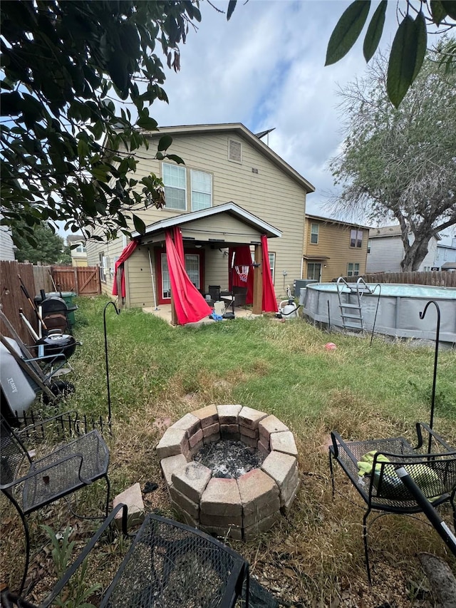 4331 Stetson Run, San Antonio, TX 78223 - back of property with an outdoor fire pit