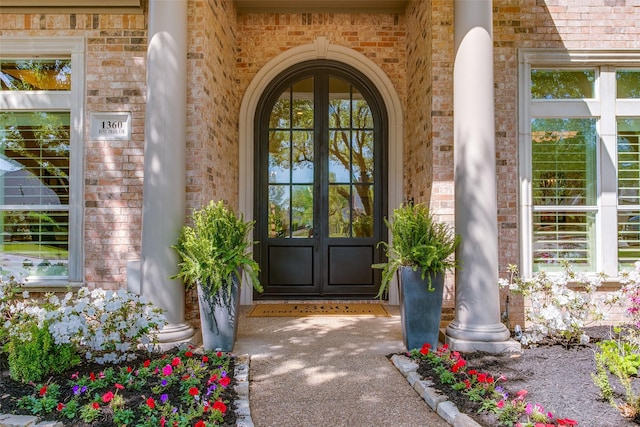 1360 Bent Trail Cir, Southlake, TX 76092 - doorway to property featuring brick siding and french doors