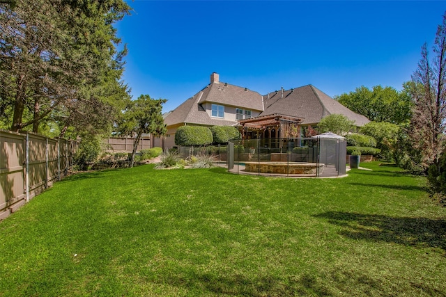 1360 Bent Trail Cir, Southlake, TX 76092 - fenced backyard featuring a pergola