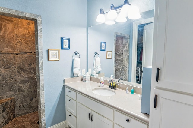 8051 Harliquin Ct, Frisco, TX 75035 - bathroom with vanity and a walk in shower