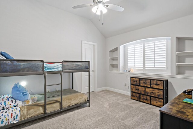 1801 Emerald Vista Blvd, Wylie, TX 75098 - bedroom with carpet floors, lofted ceiling, baseboards, and a ceiling fan