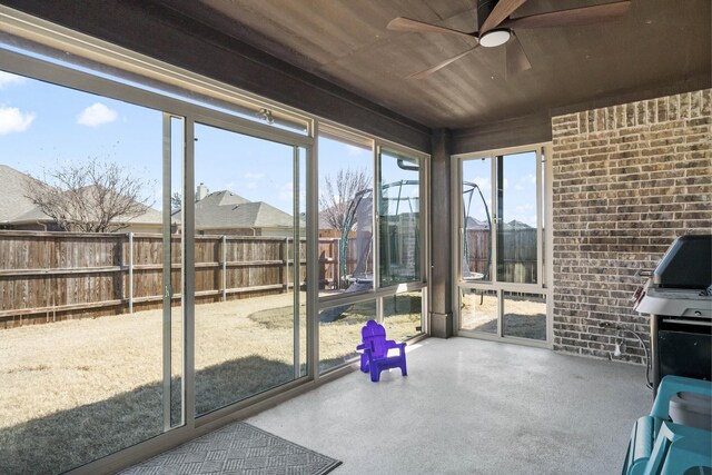 1801 Emerald Vista Blvd, Wylie, TX 75098 - unfurnished sunroom featuring ceiling fan