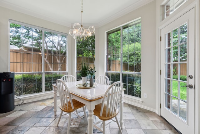 6305 Glenhollow Dr, Plano, TX 75093 - sunroom with a chandelier