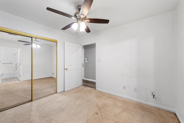 600 Calumet St, Waco, TX 76704 - unfurnished bedroom with carpet, a closet, baseboards, and ceiling fan