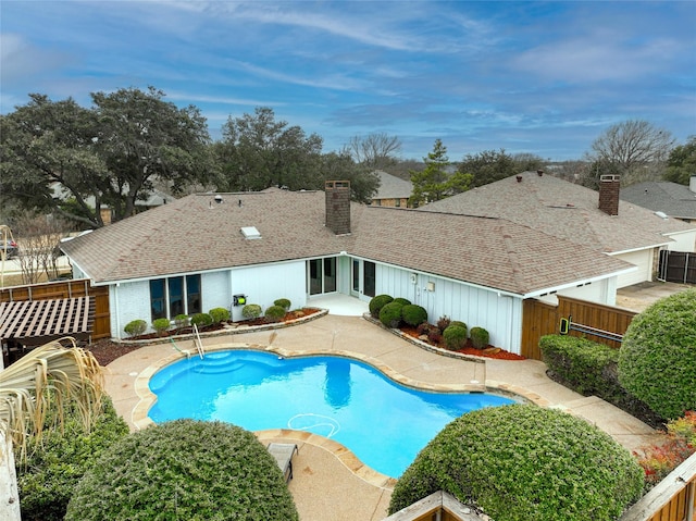 1705 Danube Ln, Plano, TX 75075 - view of swimming pool featuring a fenced backyard and a patio