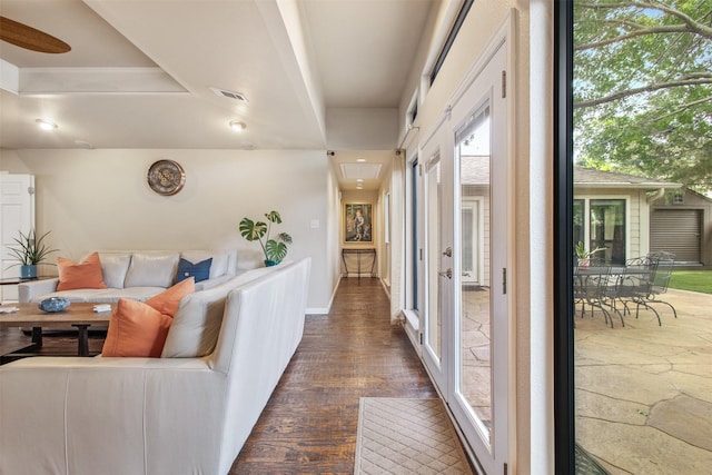 3330 Creekbend Dr, Garland, TX 75044 - living room with wood finished floors and baseboards