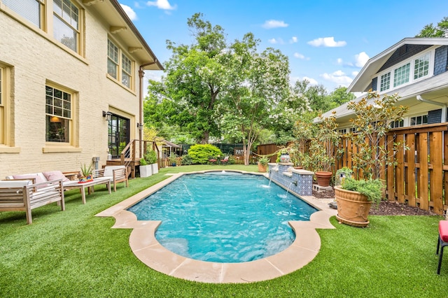 2307 5th Ave, Fort Worth, TX 76110 - view of swimming pool with an outdoor living space
