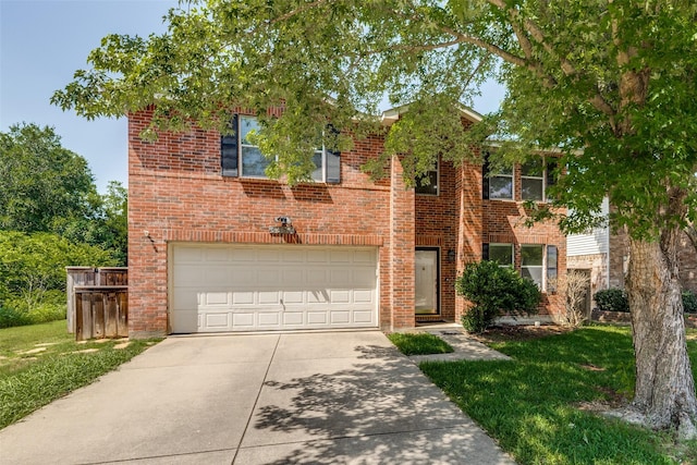 5504 Cedar Mountain Dr, Mckinney, TX 75071 - view of front of house featuring concrete driveway, a garage, brick siding, and a front yard