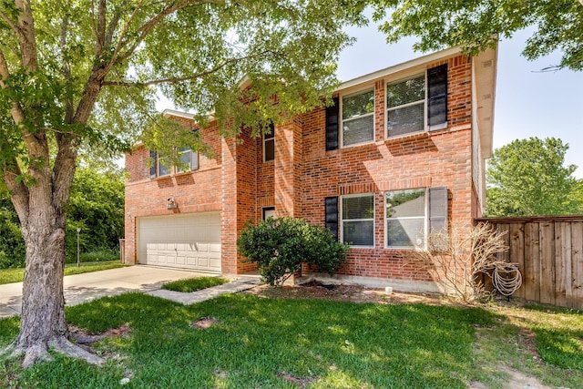 5504 Cedar Mountain Dr, Mckinney, TX 75071 - view of front of house featuring an attached garage, concrete driveway, and brick siding