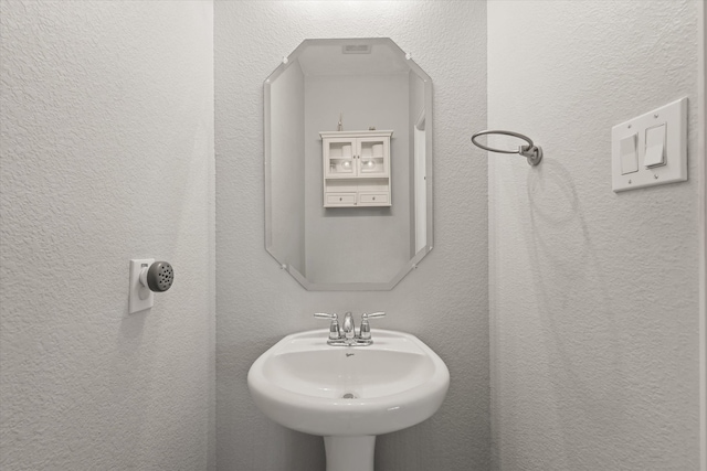 12428 Leaflet Dr, Fort Worth, TX 76244 - bathroom featuring a sink and a textured wall
