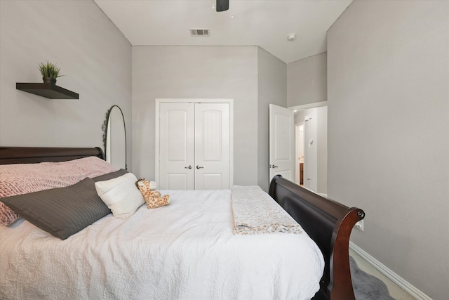 12428 Leaflet Dr, Fort Worth, TX 76244 - bedroom with a closet, carpet, ceiling fan, and baseboards