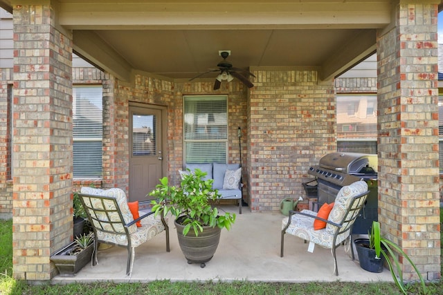 12428 Leaflet Dr, Fort Worth, TX 76244 - view of patio / terrace featuring a ceiling fan and area for grilling