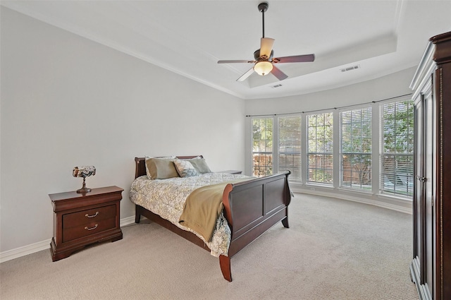 1403 Chelsea Cir, Southlake, TX 76092 - bedroom with light carpet, baseboards, a ceiling fan, and crown molding