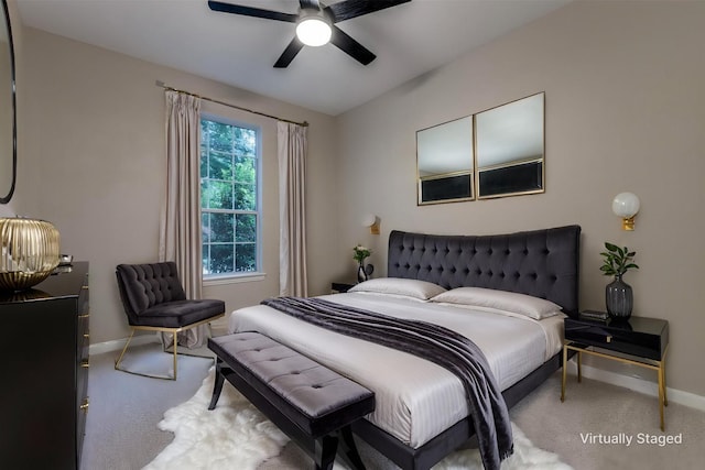 14548 Blakehill Dr, Frisco, TX 75035 - bedroom with carpet flooring, baseboards, and a ceiling fan