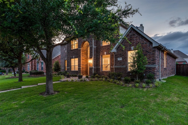 14548 Blakehill Dr, Frisco, TX 75035 - view of front of house with brick siding and a chimney