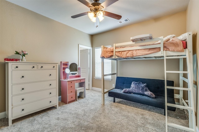 5014 Toledo Bend Dr, Frisco, TX 75033 - bedroom featuring light carpet and a ceiling fan