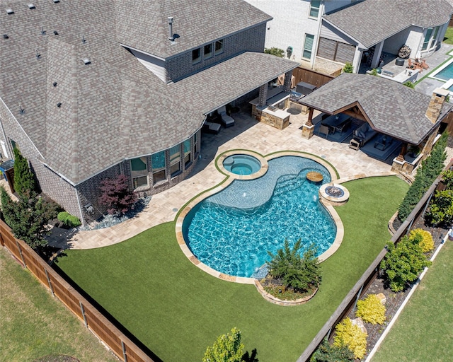 2624 Seabiscuit Rd, Celina, TX 75009 - view of swimming pool featuring a patio area and a pool with connected hot tub