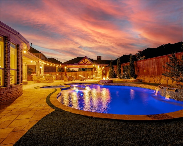 2624 Seabiscuit Rd, Celina, TX 75009 - view of pool with a fire pit, a patio area, and a fenced backyard