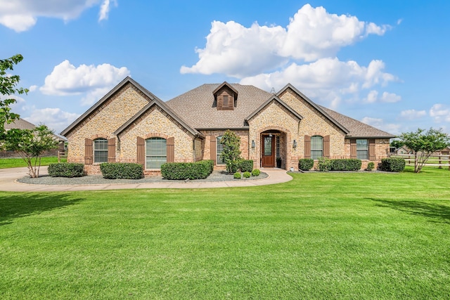 14208 Lucille Dr, Newark, TX 76071 - french country home with brick siding, a shingled roof, and stone siding