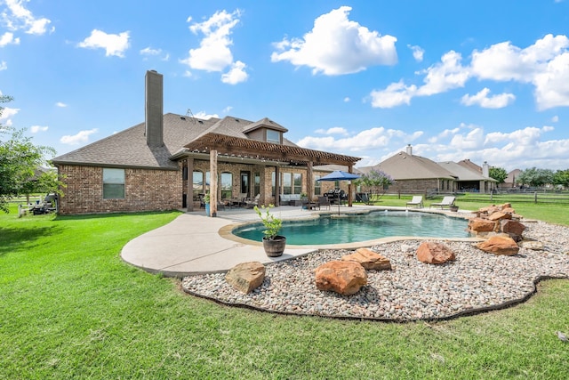 14208 Lucille Dr, Newark, TX 76071 - view of swimming pool with a pergola and a patio area
