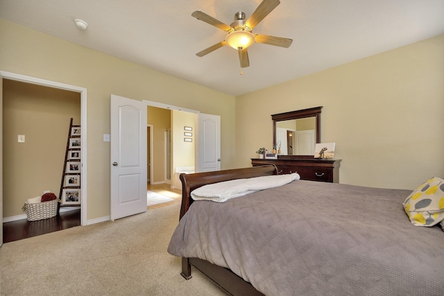 4013 Vista Greens Dr, Fort Worth, TX 76244 - bedroom featuring light carpet, baseboards, and a ceiling fan