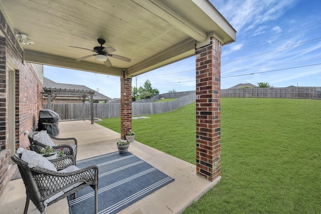 4013 Vista Greens Dr, Fort Worth, TX 76244 - view of patio / terrace with a ceiling fan and a grill