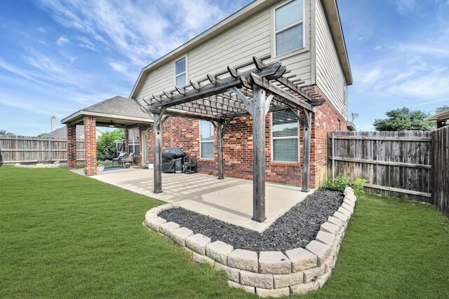 4013 Vista Greens Dr, Fort Worth, TX 76244 - back of house featuring brick siding, a pergola, and a patio area