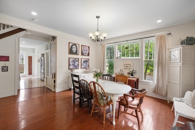 100 Corsicana St, Hillsboro, TX 76645 - dining room with a chandelier, wood finished floors, and recessed lighting