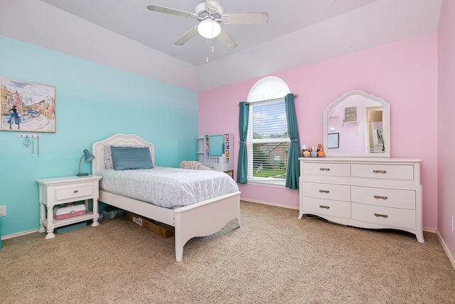 2916 Woods Dr, Plano, TX 75025 - bedroom featuring light colored carpet, ceiling fan, and baseboards
