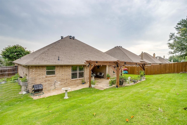 1017 Thistle Hill Trl, Weatherford, TX 76087 - rear view of property with a patio, roof with shingles, brick siding, and a pergola