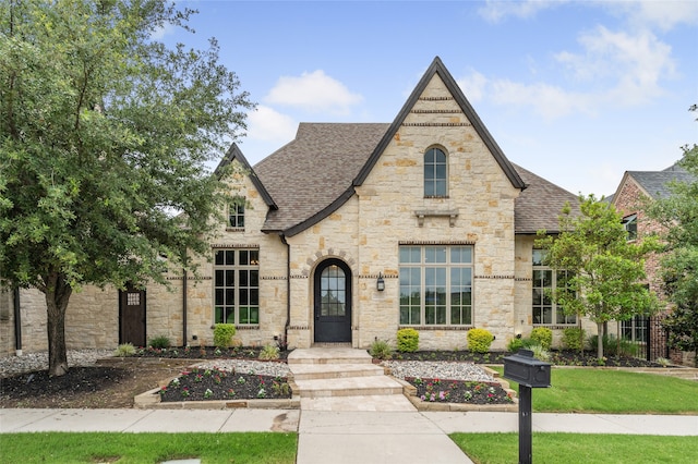 6644 Josephine St, Plano, TX 75024 - view of front facade featuring stone siding and roof with shingles